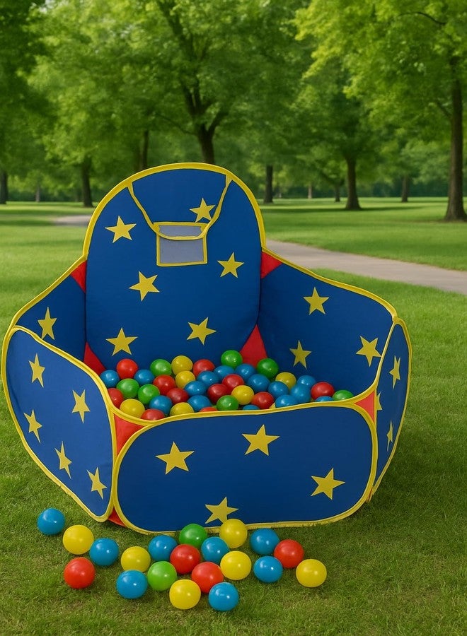 بيبي جو حوض كرات كرة السلة للأطفال من بيبي جو كيدز ستار، خيمة لعب للأطفال من عمر سنتين فما فوق، حوض كرات للأطفال، واسع، خفيف الوزن، محمول وسهل التركيب (30 كرة) - Image 3